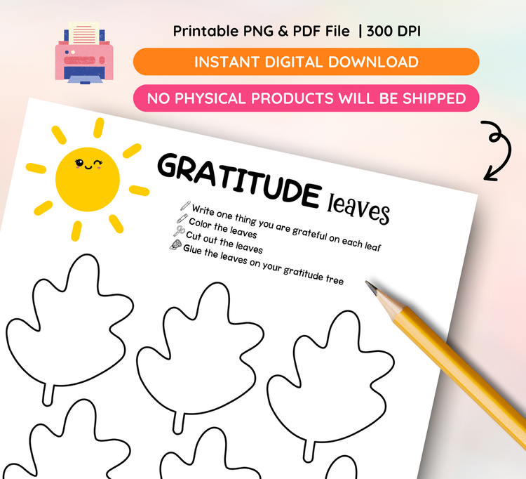 Gratitude Grows Here Worksheets