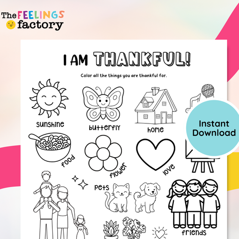 FREE I Am Thankful For Worksheet