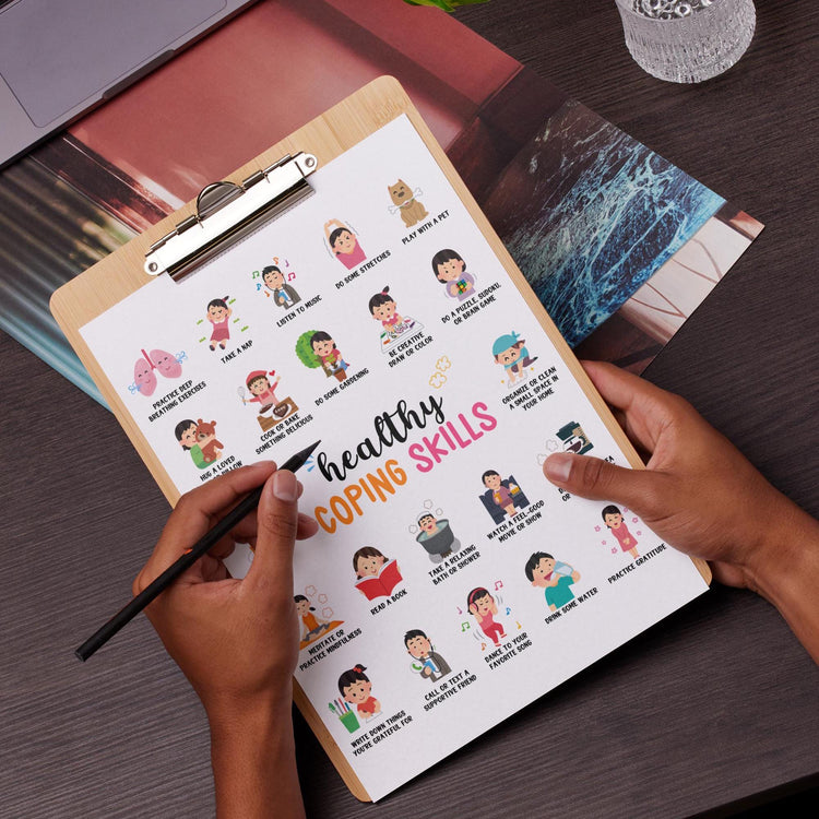 Coping Skills Poster: Grounding Techniques, Anxiety Relief (Digital Download)