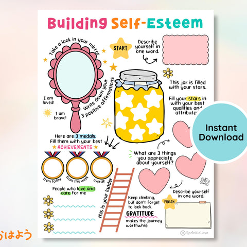 Self-Esteem Activities for Kids: Therapy Worksheets (Digital Download)