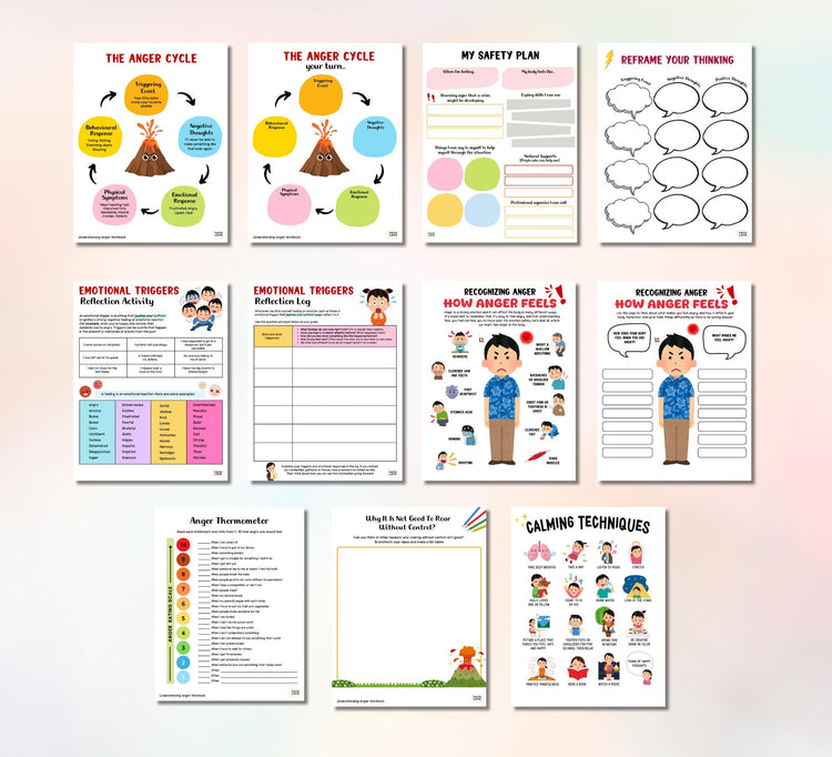 Anger Management Workbook: Therapy Activities & Coping Skills (Digital Download)