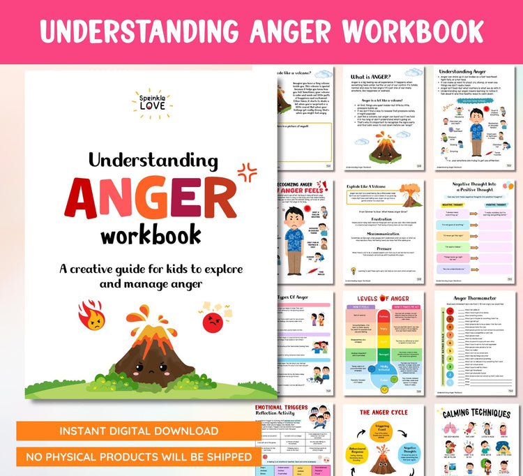 Anger Management Workbook: Therapy Activities & Coping Skills (Digital Download)
