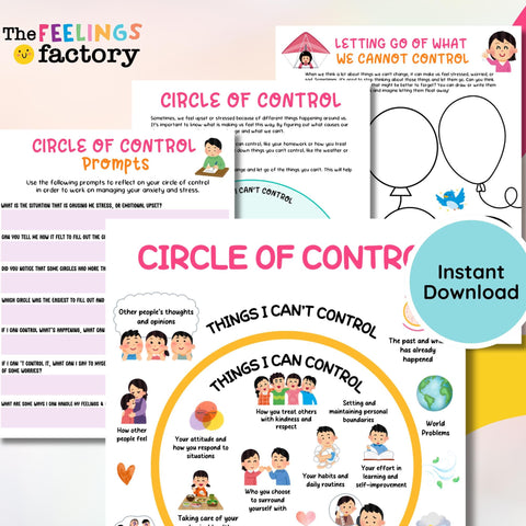 Circle of Control Worksheet: Coping Skills, Anxiety Tools (PDF)