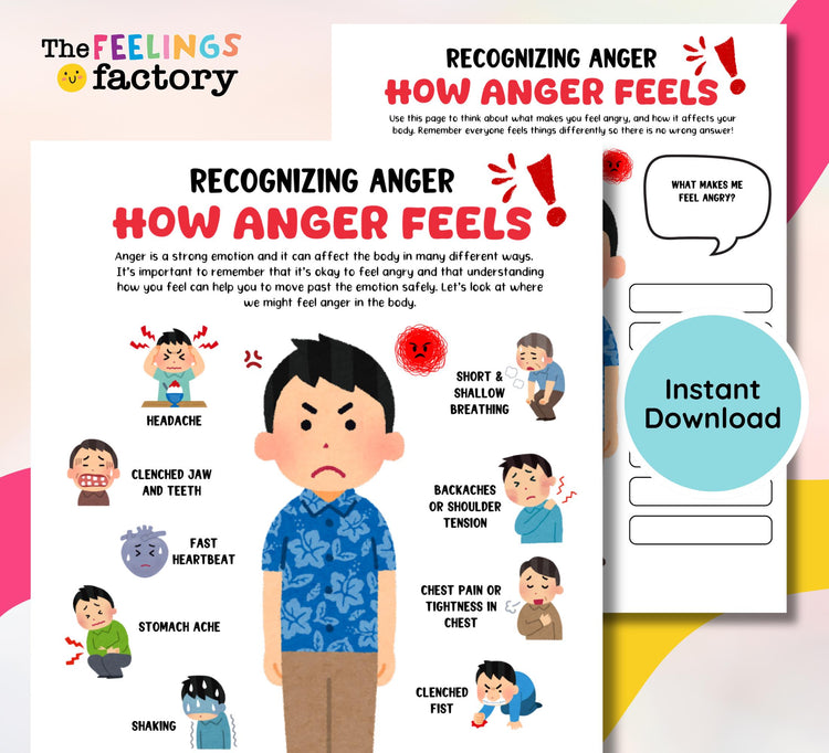Anger Management Worksheets: Kids & Teens Therapy Activities (Instant Download)