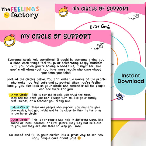 Circle of Support Worksheet: SEL Activity for Kids & Teens (Digital Download)