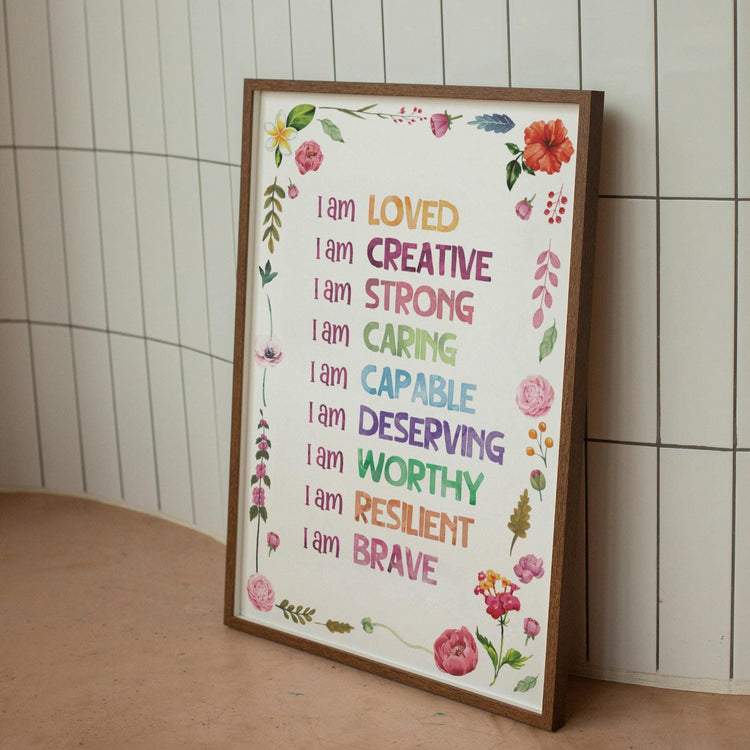 Watercolor Kids Affirmation Poster: Daily Motivational Wall Art (Instant Download, JPG Files)