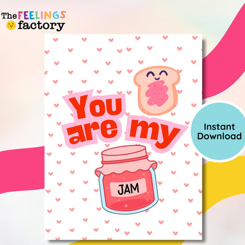 You Are My Jam Valentine Printable, Kids Poem Card (Digital Download)
