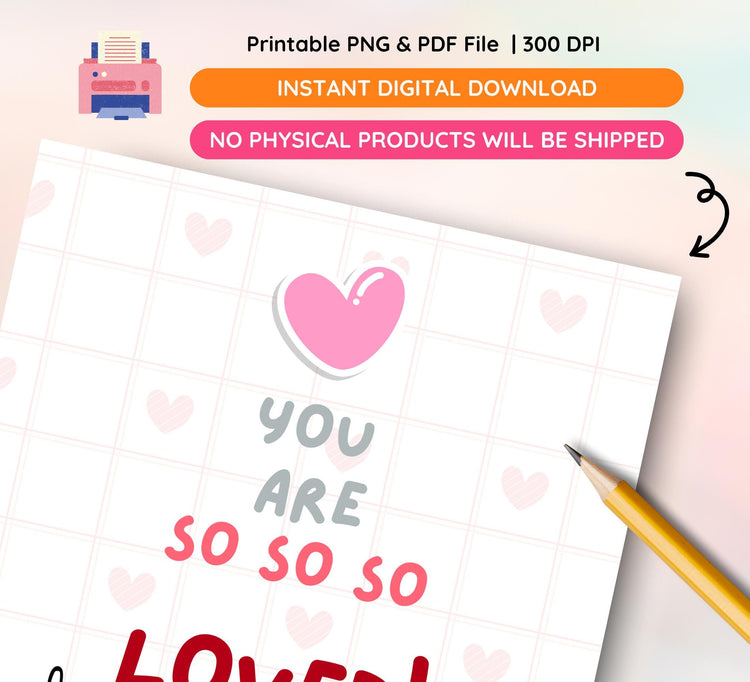 You Are So Loved Nursery Print: Modern Playroom Wall Art (Digital Download)