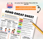 ADHD Coping Skills, Therapy Tools, Cheat Sheet (PNG & PDF Digital Download)