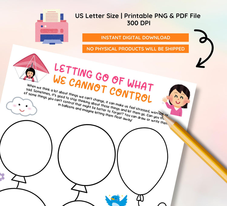 Circle of Control Worksheet: Coping Skills, Anxiety Tools (PDF)