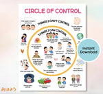Circle of Control Worksheet: Coping Skills, Anxiety Tools (PDF)