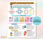 Anxiety Coping Skills Poster for Kids: Breathing Exercises (Instant Download)