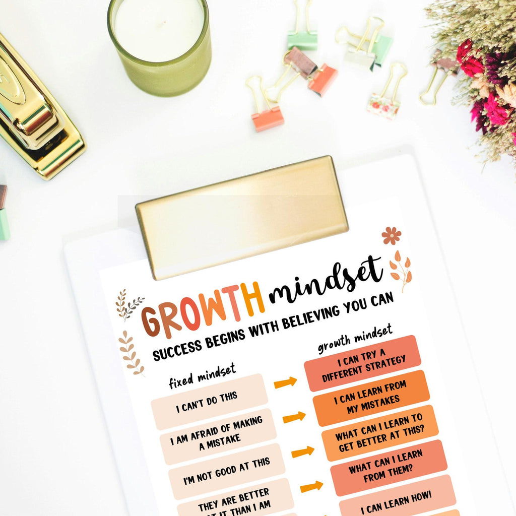 Growth Mindset Poster: Boho Kids Affirmation Print (Digital Download)