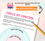 Circle of Control Worksheet: Coping Skills, Anxiety Tools (PDF)