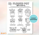Flower Pot Affirmation Coloring Page: Self-Compassion Worksheet (Digital Download)