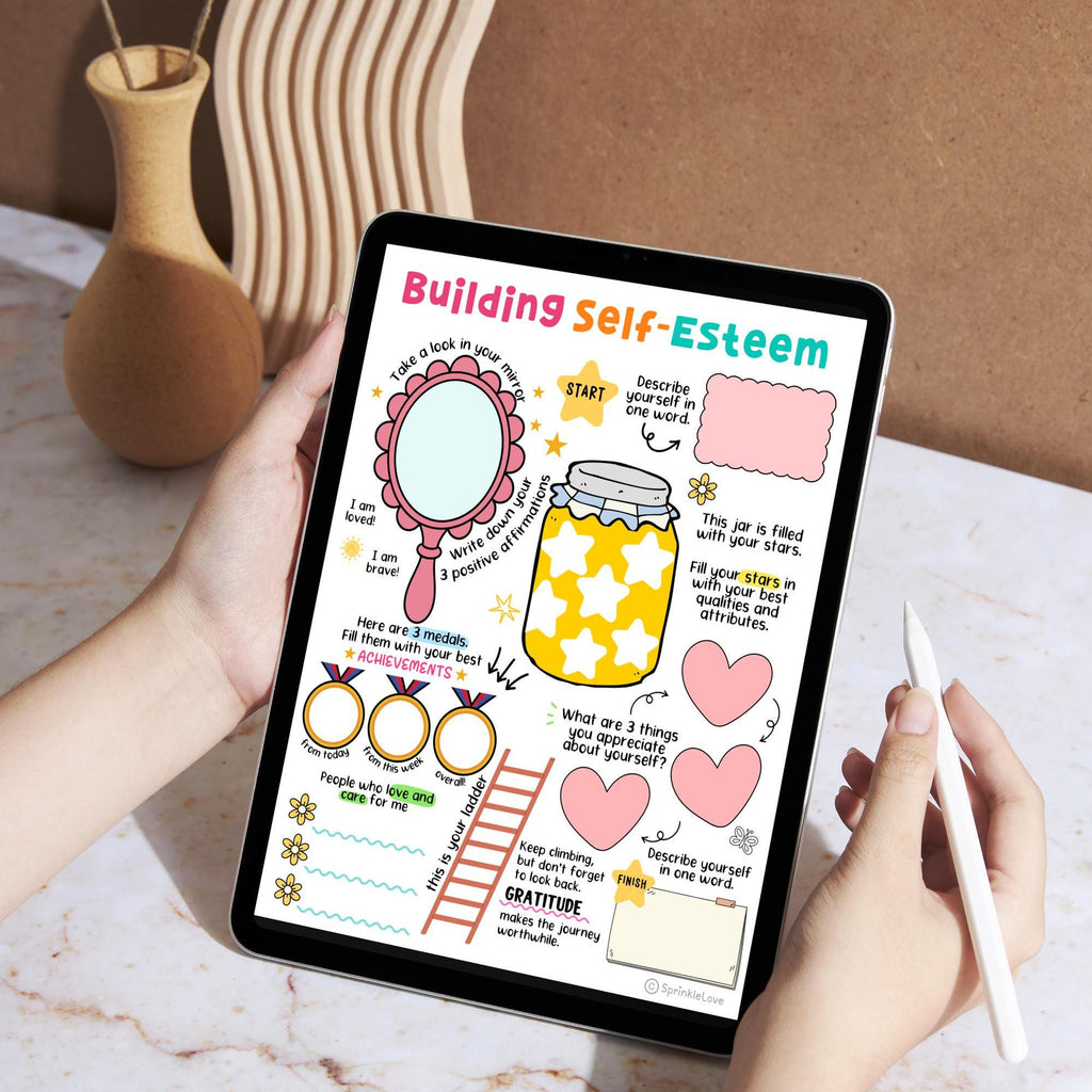 Self-Esteem Activities for Kids: Therapy Worksheets (Digital Download)
