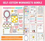 Self-Esteem Worksheet Bundle: Mental Health Activities for Kids & Teens (Digital Download)
