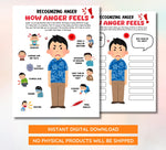Anger Management Worksheets: Kids & Teens Therapy Activities (Instant Download)