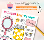 Self-Esteem Activities for Kids: Therapy Worksheets (Digital Download)