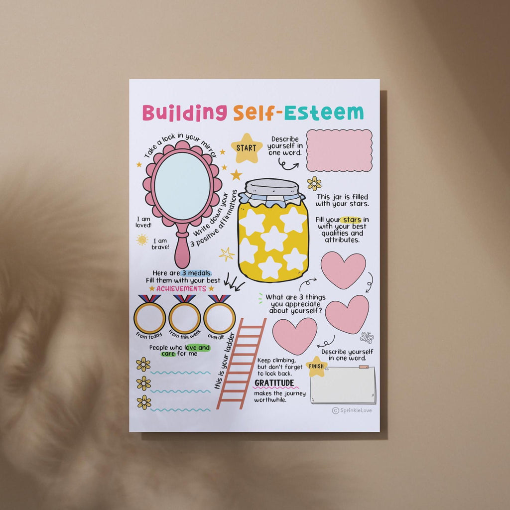 Self-Esteem Activities for Kids: Therapy Worksheets (Digital Download)