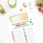 A-Z Positive Affirmations Worksheet: Kids & Teens Mental Health (Digital Download)