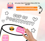 Cup of Positivity Collage Kit: Affirmation Activity (Digital Download)