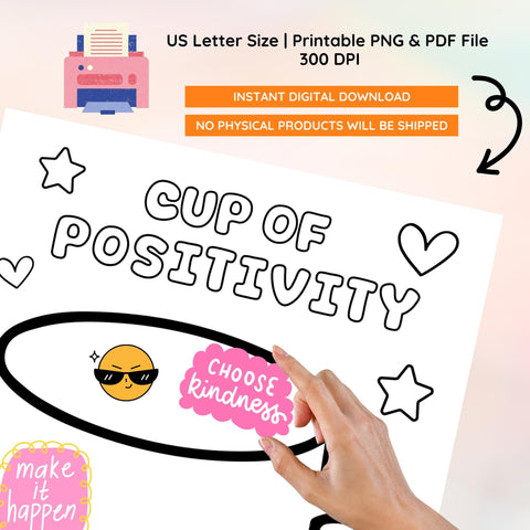 Cup of Positivity Collage Kit: Affirmation Activity (Digital Download)