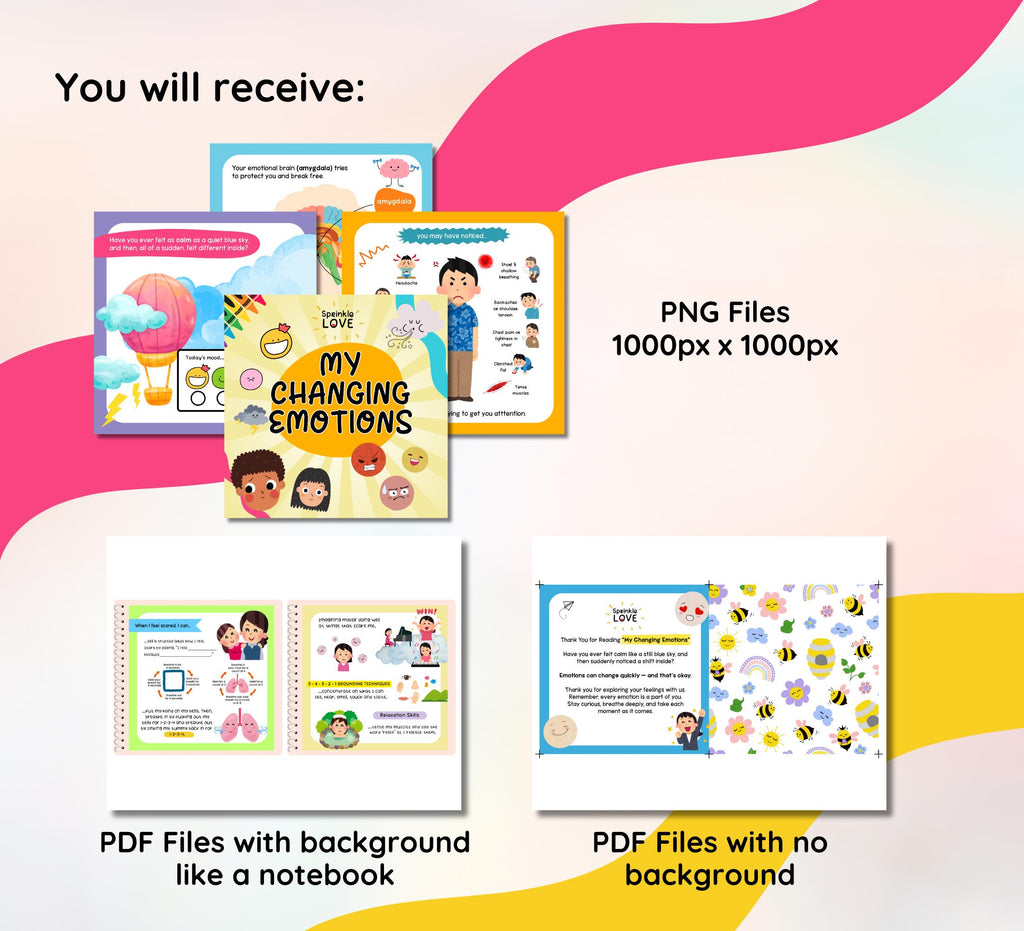 Changing Emotions Workbook, Feelings & Coping Skills Activities, Mental Health Worksheets, Emotional Regulation, Instant Download