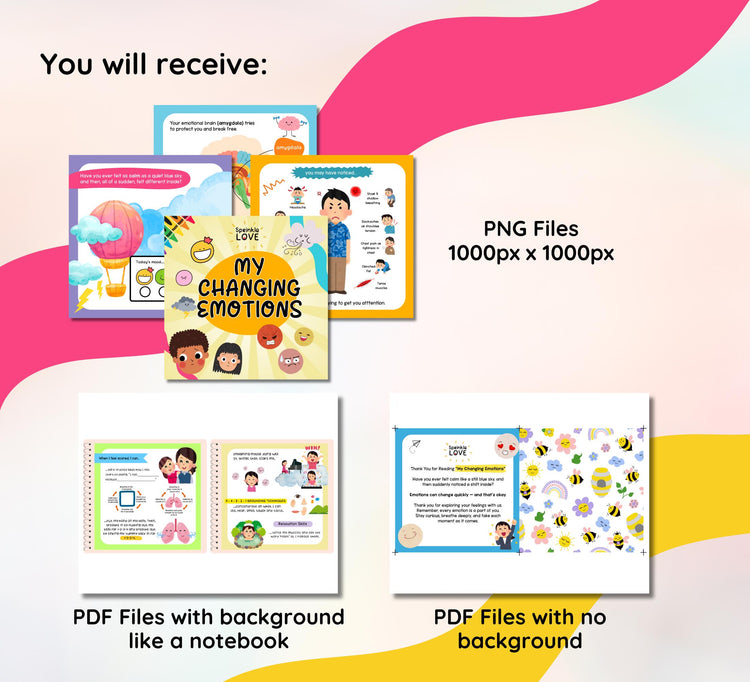 Changing Emotions Workbook, Feelings & Coping Skills Activities, Mental Health Worksheets, Emotional Regulation, Instant Download