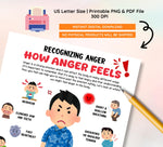 Anger Management Worksheets: Kids & Teens Therapy Activities (Instant Download)