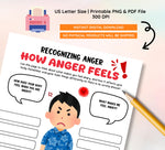 Anger Management Worksheets: Kids & Teens Therapy Activities (Instant Download)