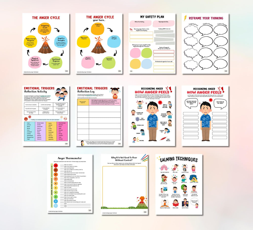 Anger Management Workbook: Therapy Activities & Coping Skills (Digital Download)