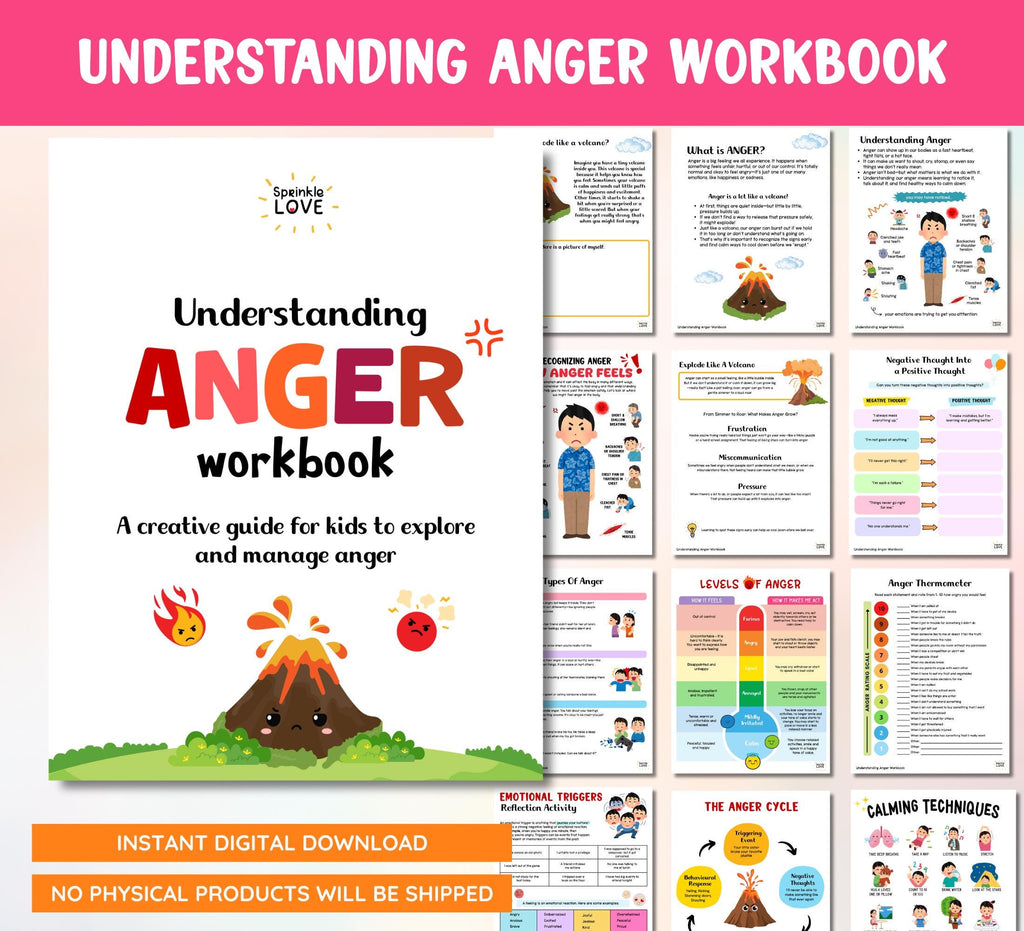 Anger Management Workbook: Therapy Activities & Coping Skills (Digital Download)