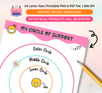 Circle of Support Worksheet: SEL Activity for Kids & Teens (Digital Download)