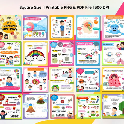 Changing Emotions Workbook, Feelings & Coping Skills Activities, Mental Health Worksheets, Emotional Regulation, Instant Download