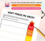 Anger Thermometer Worksheet: Emotional Learning, Anger Management (Fillable PDF & PNG)