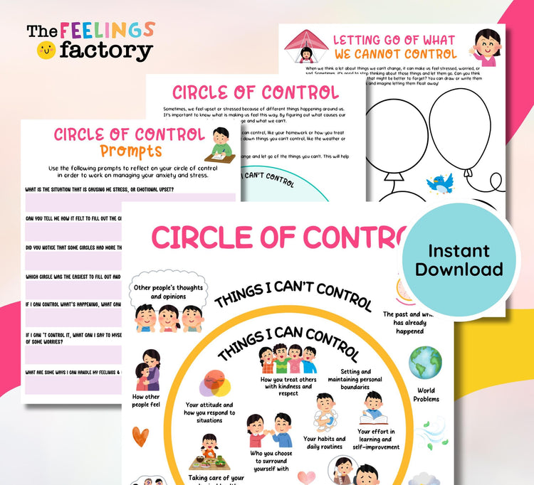 Circle of Control Worksheet: Coping Skills, Anxiety Tools (PDF)