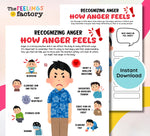 Anger Management Worksheets: Kids & Teens Therapy Activities (Instant Download)