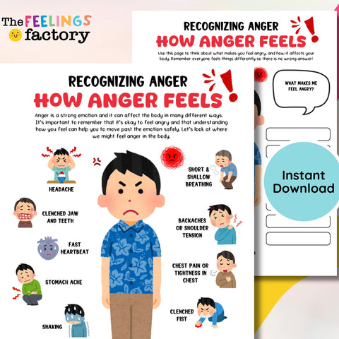 Anger Management Worksheets: Kids & Teens Therapy Activities (Instant Download)