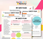 Mental Health Safety Plan Worksheet, Crisis Support Tool (Instant Download)