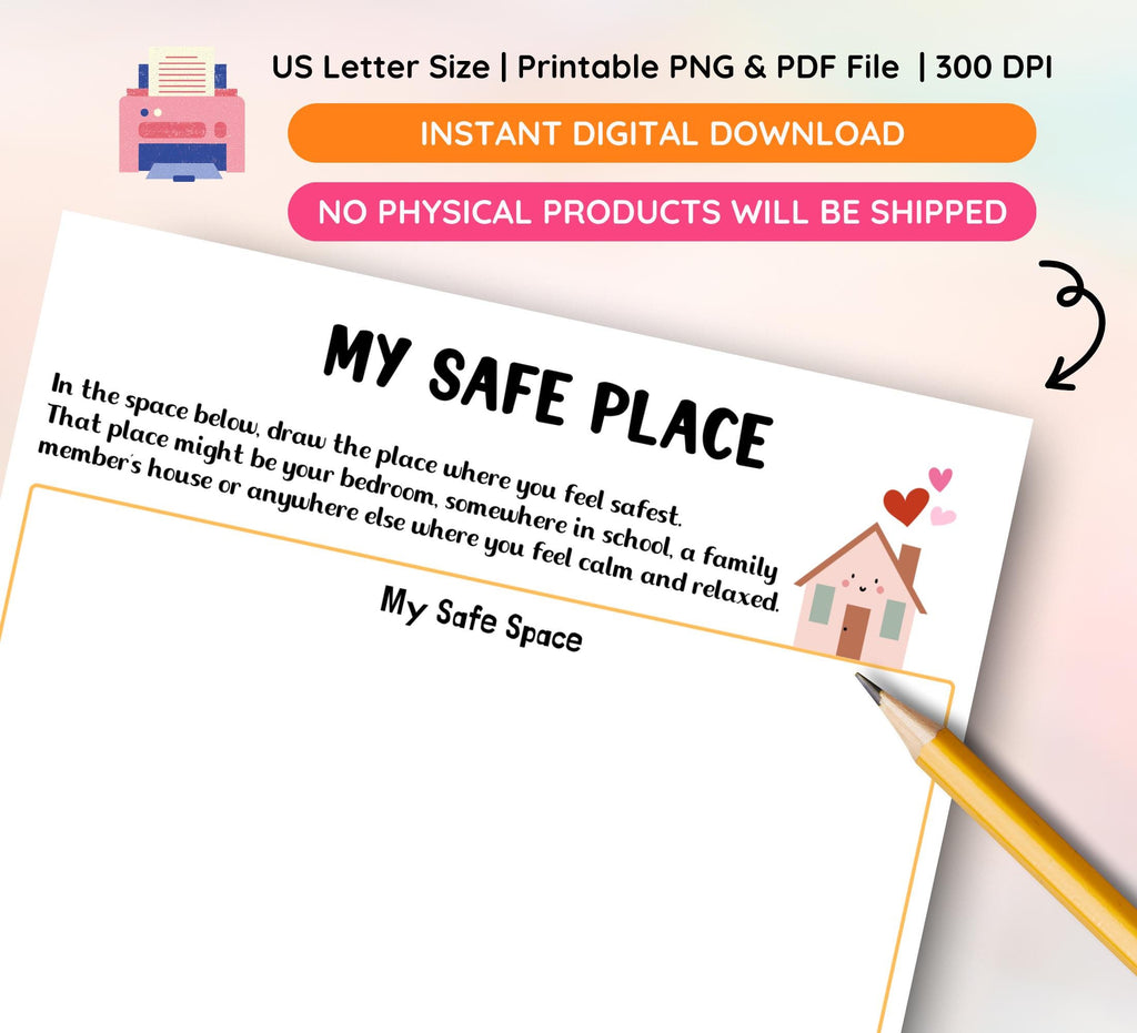 Mental Health Safety Plan Worksheet, Crisis Support Tool (Instant Download)