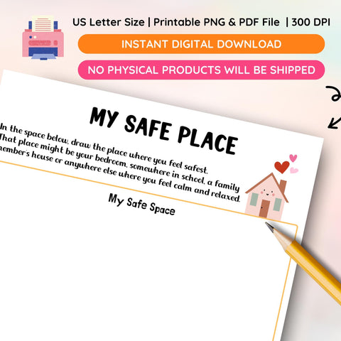 Mental Health Safety Plan Worksheet, Crisis Support Tool (Instant Download)