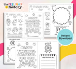 Father's Day Coloring Card: Mindful Kids Activity (PNG & PDF Files)