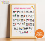 Coping Skills Alphabet Poster: Calming Strategies for Kids (PDF Downloadable Print