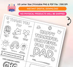 Father's Day Coloring Card: Mindful Kids Activity (PNG & PDF Files)