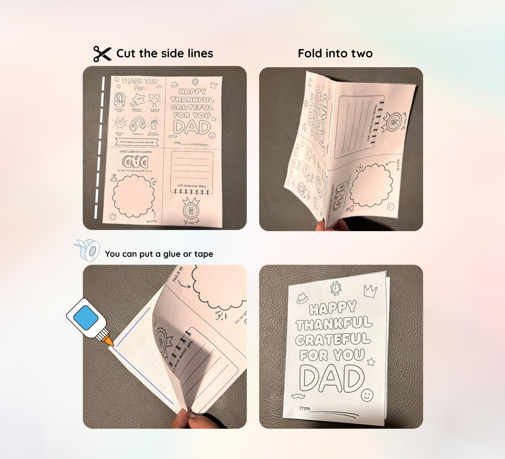 Father's Day Coloring Card: Mindful Kids Activity (PNG & PDF Files)