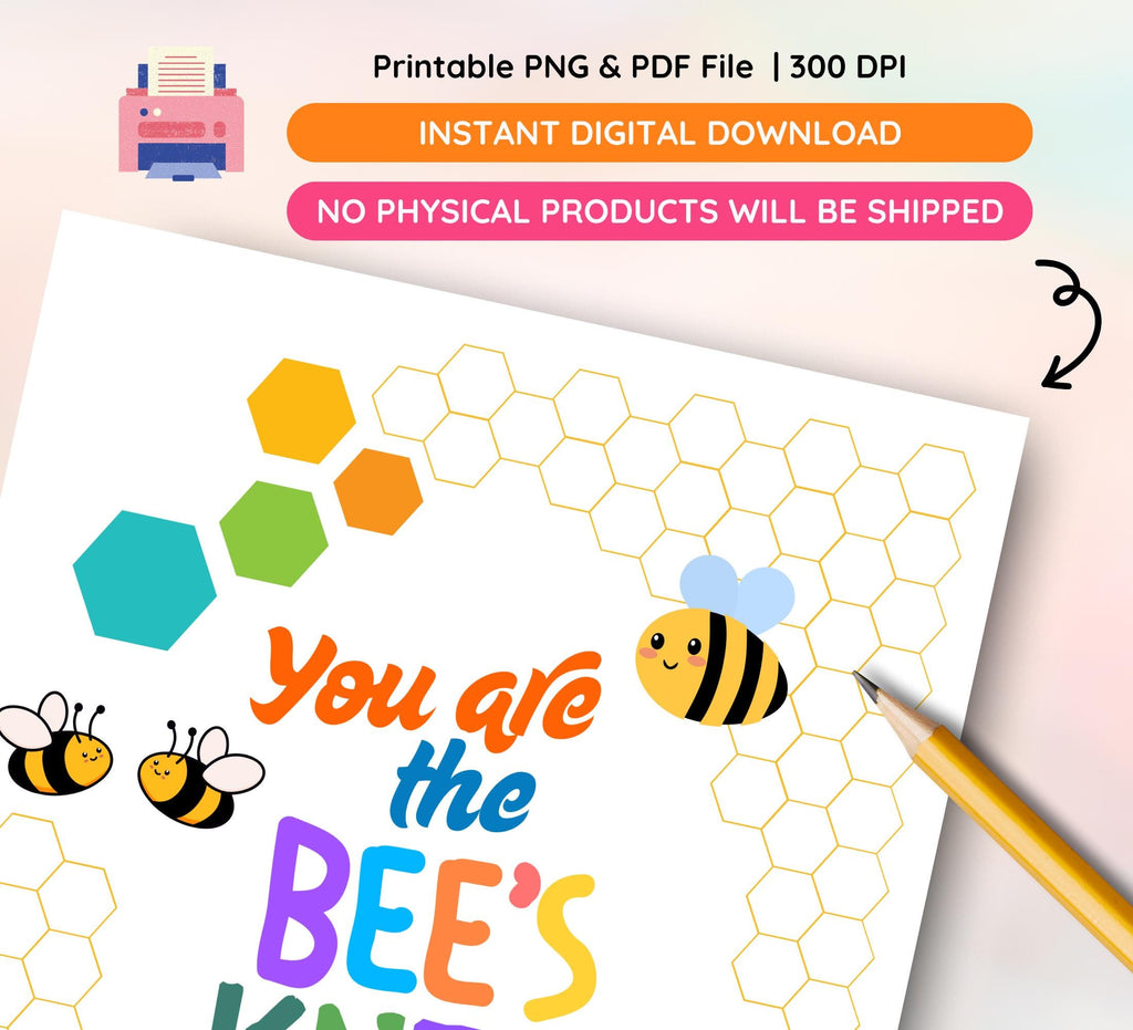You Are The Bees Knees Print: Bumblebee Nursery Decor (Digital Download, PDF & PNG Files
