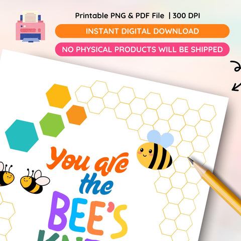 You Are The Bees Knees Print: Bumblebee Nursery Decor (Digital Download, PDF & PNG Files