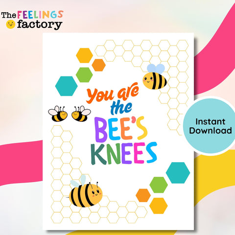 You Are The Bees Knees Print: Bumblebee Nursery Decor (Digital Download, PDF & PNG Files