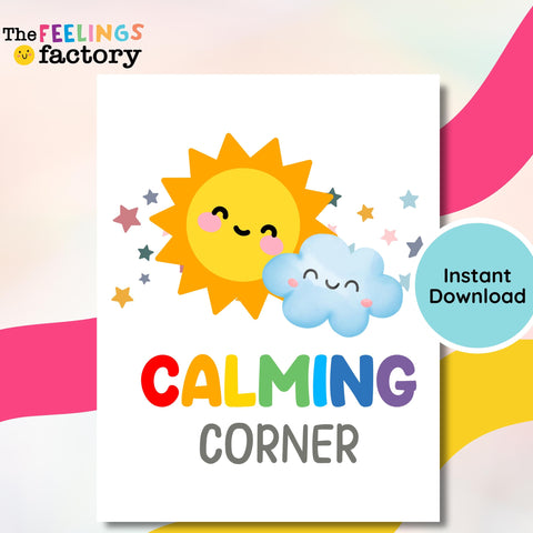 Calming Corner Poster: Mindfulness Classroom Decor (Digital Download, PNG/PDF Files)